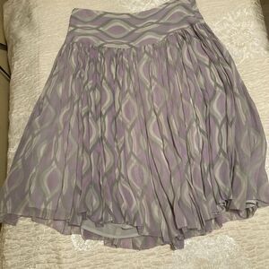Kenneth Cole Reaction drop waist fitted lined silk skirt purple lavender multi